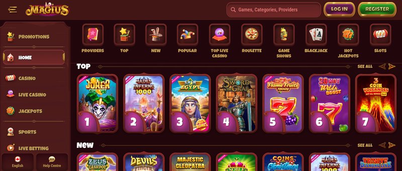 Explorez magius live casino